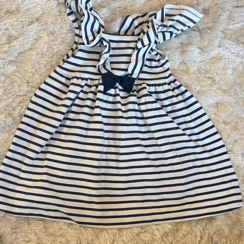 Janie and Jack Navy and White Striped Dress
